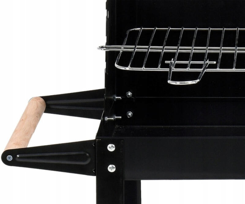 GRILL WĘGLOWY OGRODOWY RUSZT PÓŁKA + KÓŁKA ROŻEN