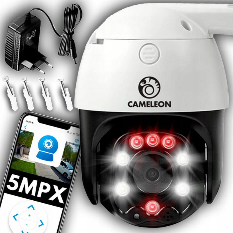 KAMERA ZEWNĘTRZNA OBROTOWA IP WIFI 5MPX ZOOM X3 MIKROFON GŁOŚNIK NOKTOWIZJA