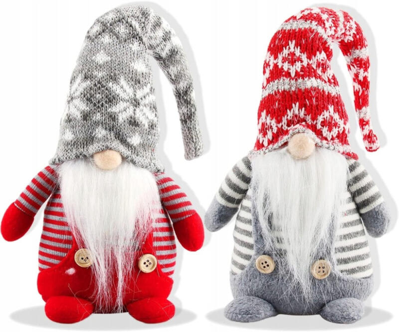 SKRZATY ŚWIĄTECZNE KRASNALE PARA OZDOBA ŚWIĄTECZNA GNOM DUŻY PREZENT 2szt.