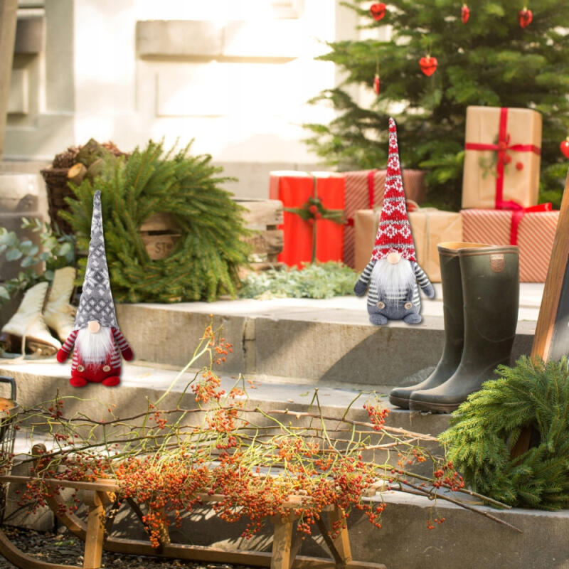 SKRZATY ŚWIĄTECZNE KRASNALE PARA OZDOBA ŚWIĄTECZNA GNOM DUŻY PREZENT 2szt.