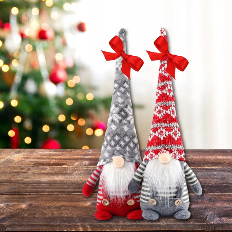 SKRZATY ŚWIĄTECZNE KRASNALE PARA OZDOBA ŚWIĄTECZNA GNOM DUŻY PREZENT 2szt.