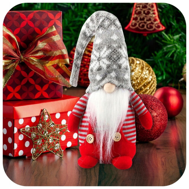 SKRZATY ŚWIĄTECZNE KRASNALE PARA OZDOBA ŚWIĄTECZNA GNOM DUŻY PREZENT 2szt.