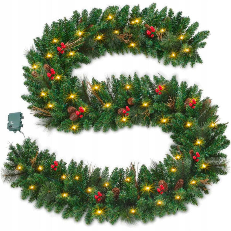 GIRLANDA ŚWIĄTECZNA CHOINKOWA LED 100 SZTUCZNA ŁAŃCUCH ZIELONA GĘSTA PIĘKNA