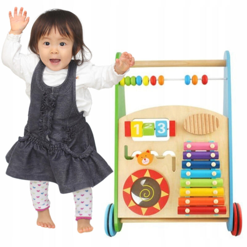 JEŹDZIK PCHACZ DREWNIANY CHODZIK EDUKACYJNY ZABAWKA PREZENT ROCZEK MIKOŁAJA