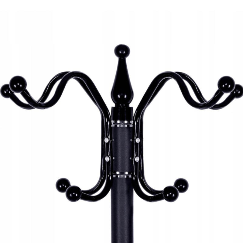 WIESZAK STOJĄCY NA UBRANIA METALOWY DO PRZEDPOKOJU CZARNY PODŁOGOWY STOJAK