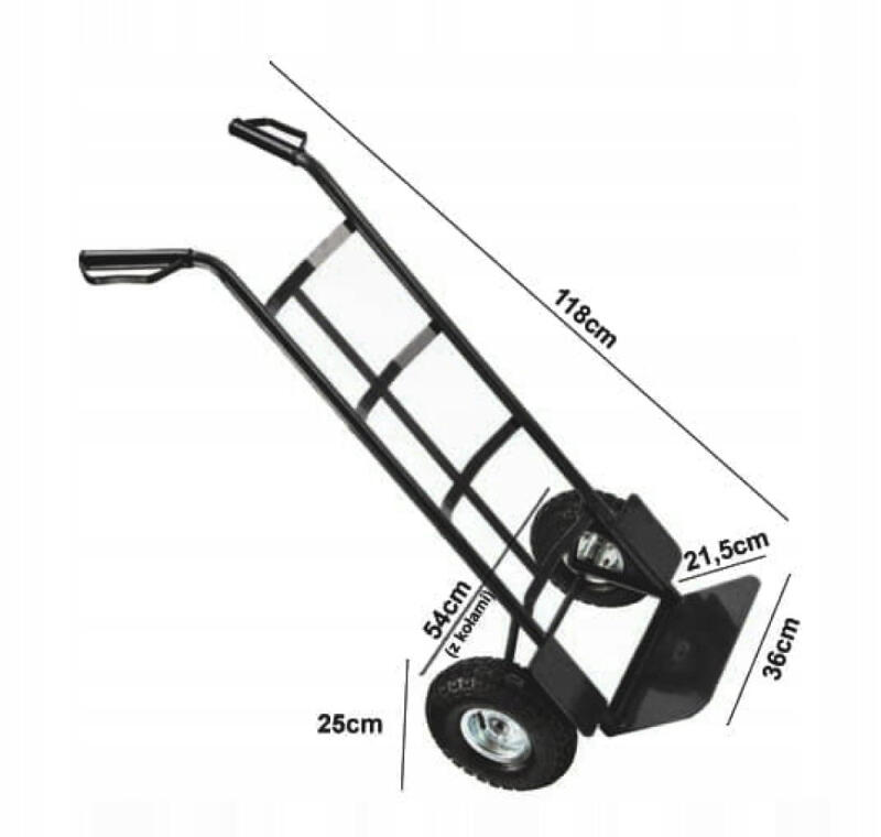 WÓZEK TRANSPORTOWY MŁYNARKA DWUKOŁOWY MAGAZYNOWY TOWAROWY RĘCZNY DO 250 KG