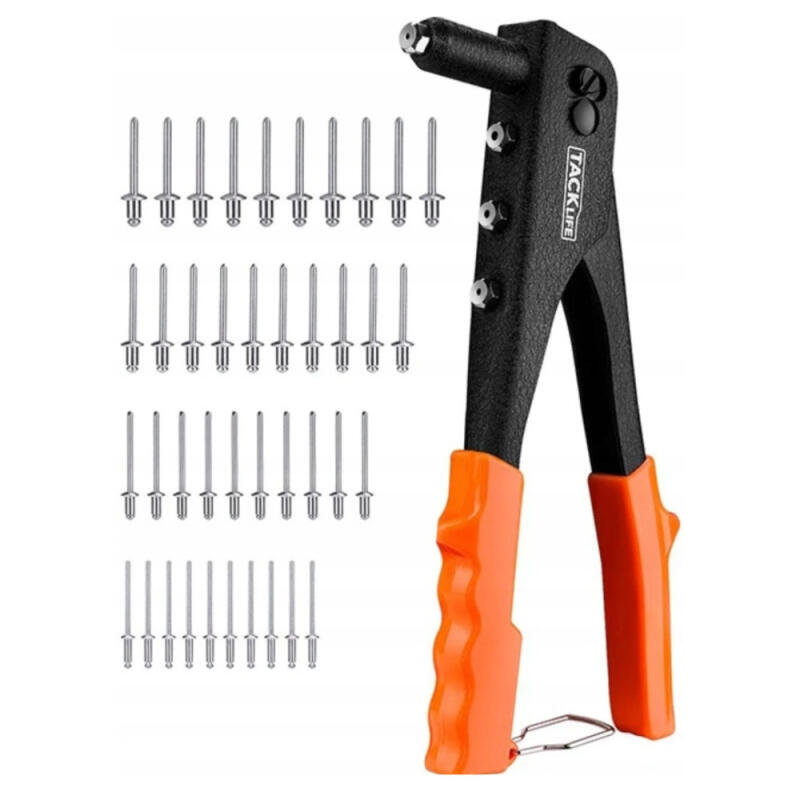 NITOWNICA RĘCZNA DO NITÓW 2.4-4.8mm DUŻY ZESTAW 40szt. NITÓW 4 KOŃCÓWKI