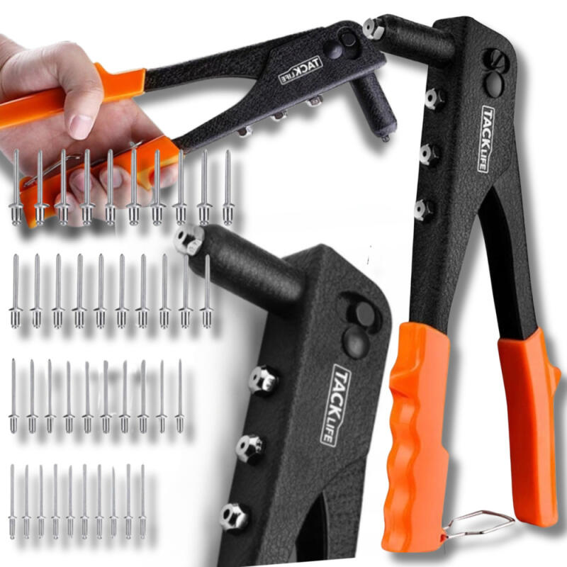 NITOWNICA RĘCZNA DO NITÓW 2.4-4.8mm DUŻY ZESTAW 40szt. NITÓW 4 KOŃCÓWKI