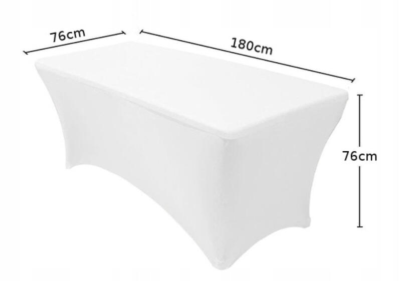 POKROWIEC OBRUS NA STÓŁ CATERINGOWY BANKIETOWY BIAŁY 180x76cm ELASTYCZNY