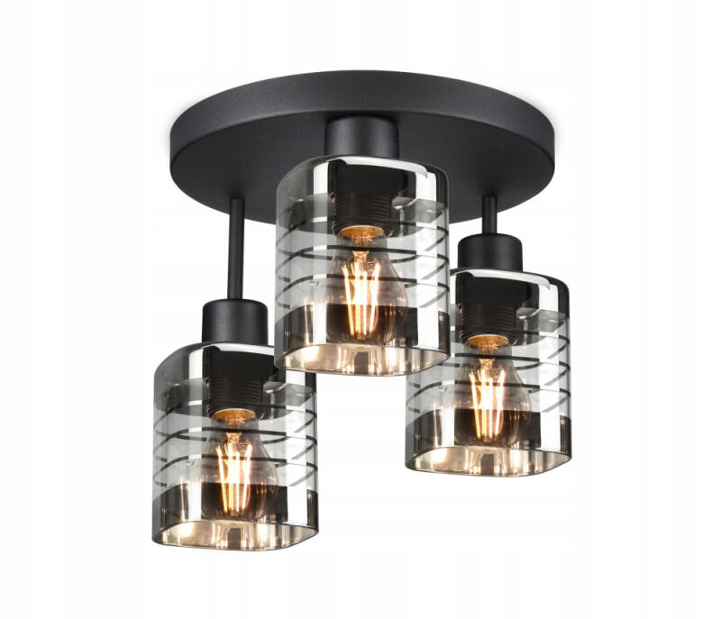 LAMPA SUFITOWA PLAFON LED WISZĄCA ŻYRANDOL LED 3 ŻARÓWKI E27 KUCHNIA POKÓJ