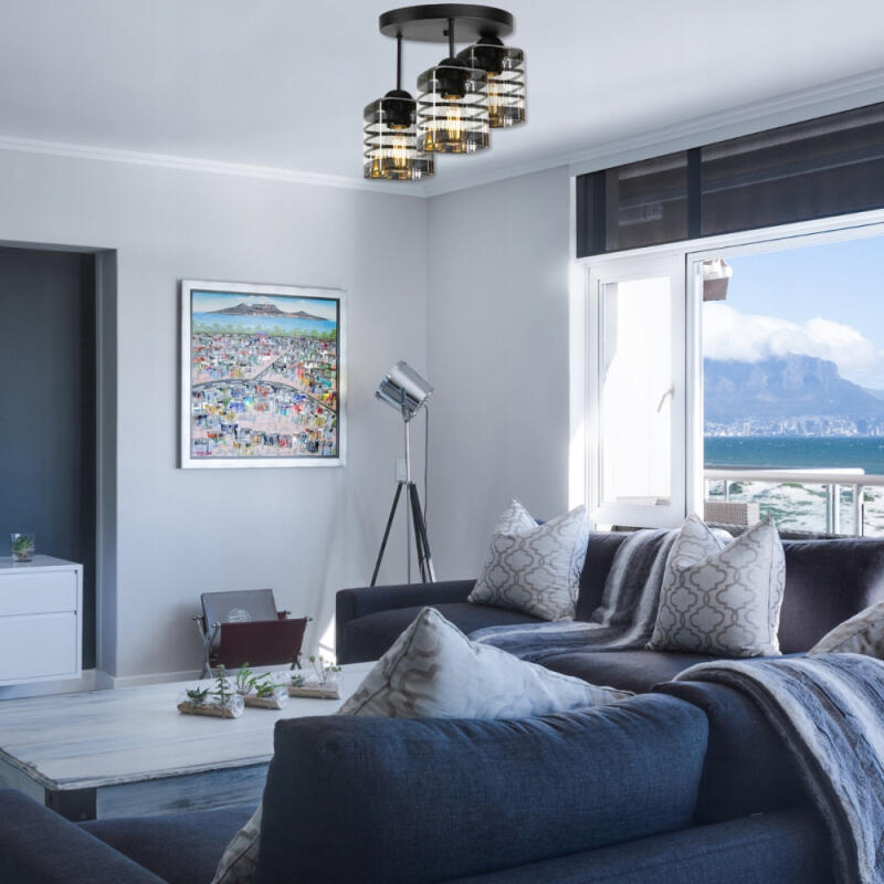 LAMPA SUFITOWA PLAFON LED WISZĄCA ŻYRANDOL LED 3 ŻARÓWKI E27 KUCHNIA POKÓJ