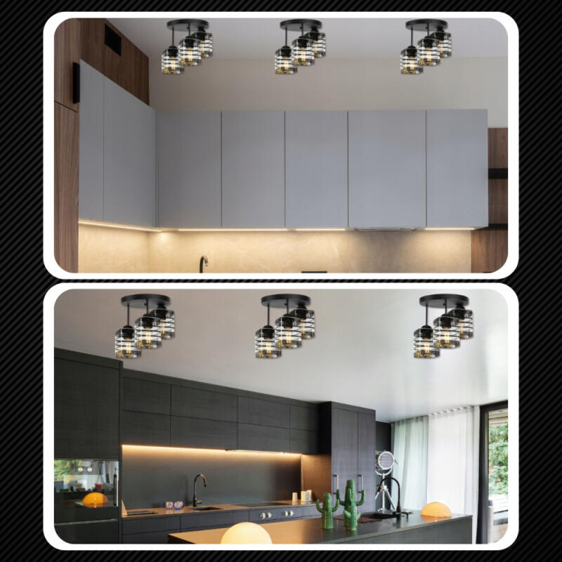 LAMPA SUFITOWA PLAFON LED WISZĄCA ŻYRANDOL LED 3 ŻARÓWKI E27 KUCHNIA POKÓJ