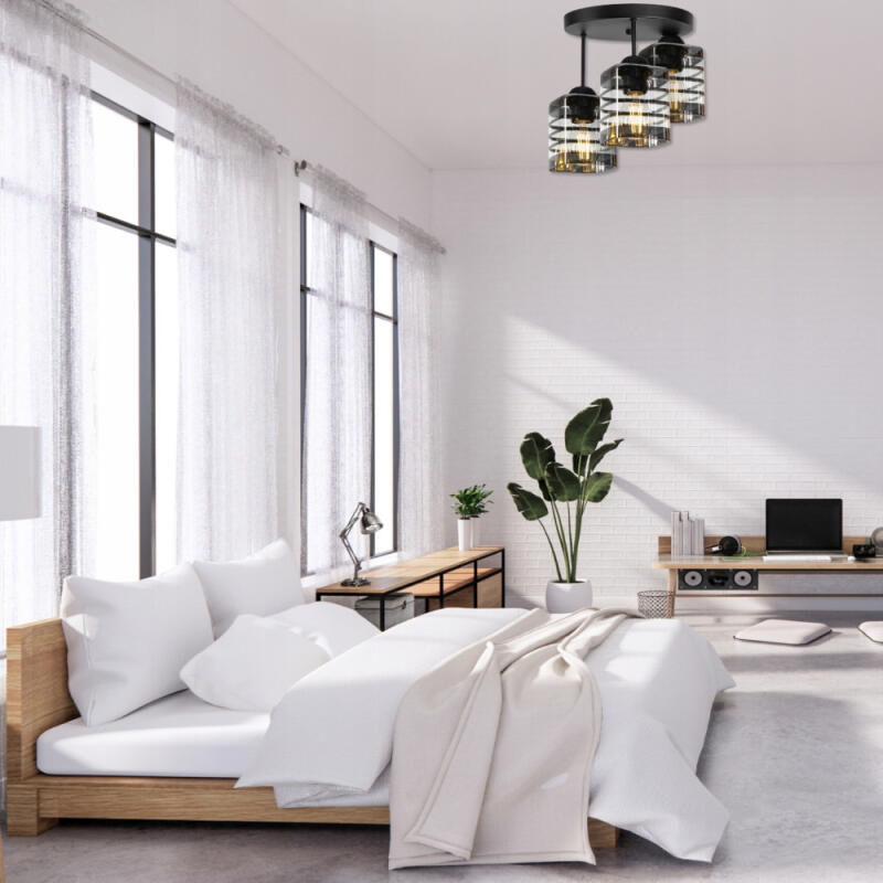 LAMPA SUFITOWA PLAFON LED WISZĄCA ŻYRANDOL LED 3 ŻARÓWKI E27 KUCHNIA POKÓJ