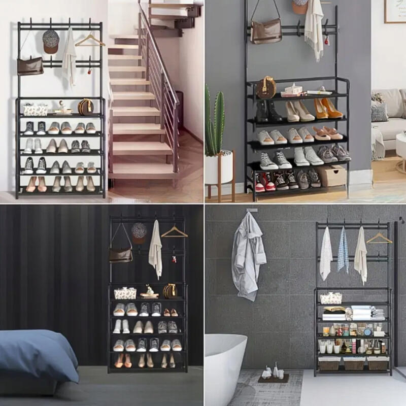 WIESZAK NA UBRANIA STOJĄCY METALOWY STOJAK NA KURTKI BUTY LOFT PODŁOGOWY