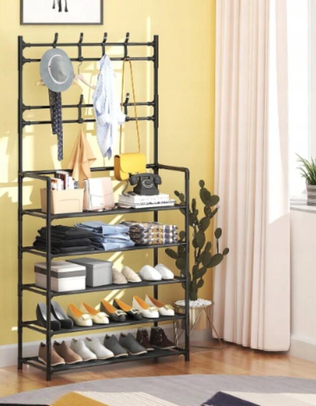 WIESZAK NA UBRANIA STOJĄCY METALOWY STOJAK NA KURTKI BUTY LOFT PODŁOGOWY