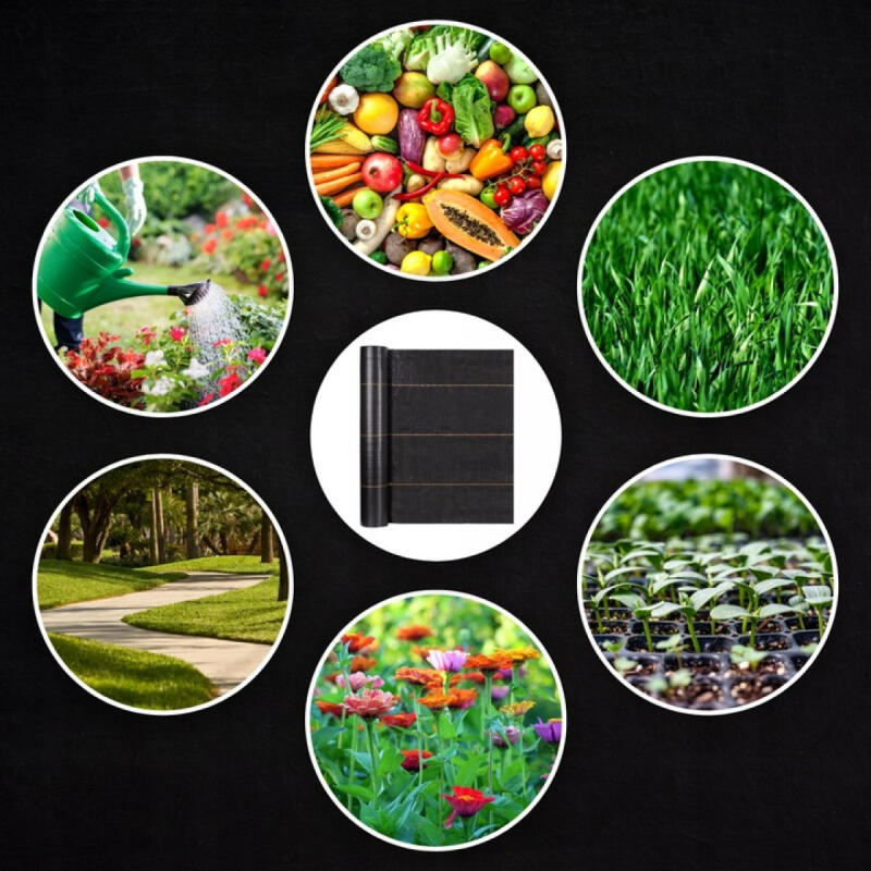 AGROTKANINA CZARNA GRUBA 90g AGROWŁÓKNINA NA CHWASTY 1,6x50m UV3% 50x KOTWY