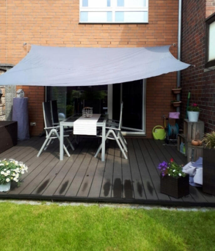 ŻAGIEL PRZECIWSŁONECZNY OGRODOWY 3,6x3,6m PROSTOKĄTNY SZARY WODOODPORNY