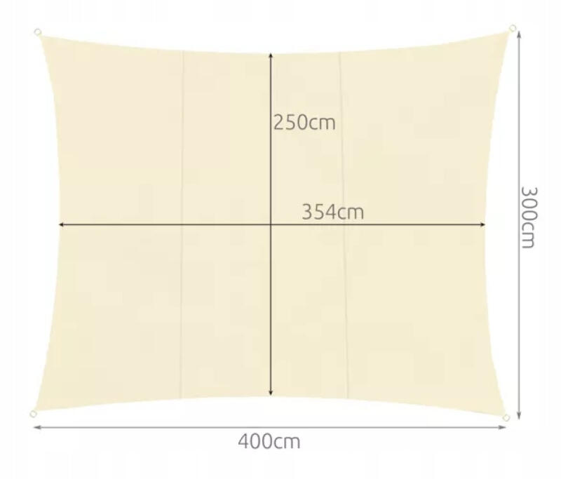 ŻAGIEL PRZECIWSŁONECZNY OGRODOWY 2x3m OSŁONA MATA PROSTOKĄTNY WODOODPORNY