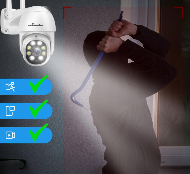 KAMERA ZEWNĘTRZNA BEZPRZEWODOWA OBROTOWA Z KARTĄ PAMIĘCI 128GB IP TUYA 4MPX