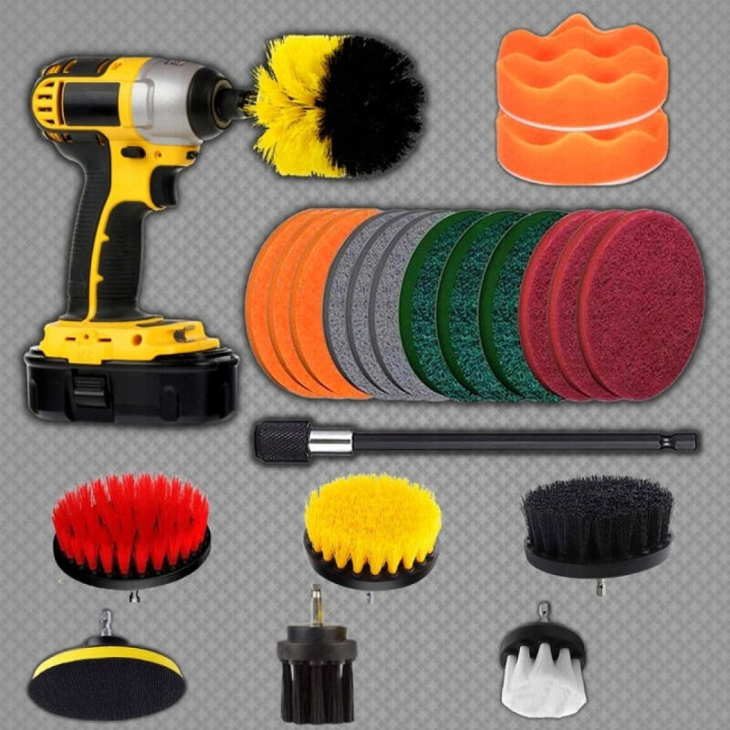 SZCZOTKI SPRZĄTAJĄCE NA WIERTARKĘ WKRĘTARKĘ PADY DUŻY ZESTAW PREMIUM XXL