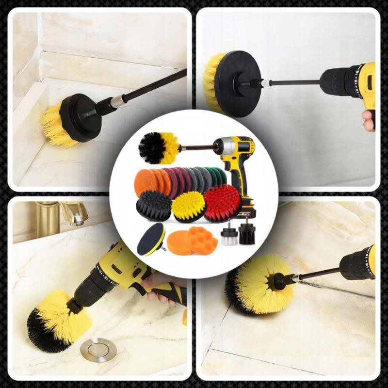 SZCZOTKI SPRZĄTAJĄCE NA WIERTARKĘ WKRĘTARKĘ PADY DUŻY ZESTAW PREMIUM XXL