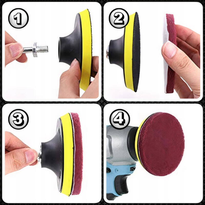 SZCZOTKI SPRZĄTAJĄCE NA WIERTARKĘ WKRĘTARKĘ PADY DUŻY ZESTAW PREMIUM XXL