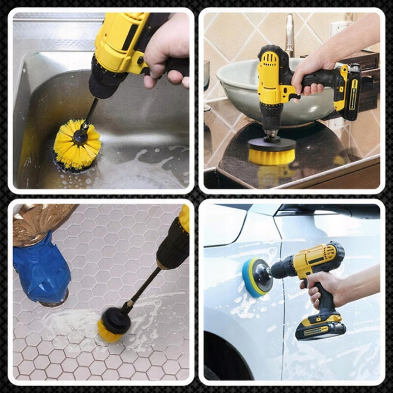 SZCZOTKI SPRZĄTAJĄCE NA WIERTARKĘ WKRĘTARKĘ PADY DUŻY ZESTAW PREMIUM XXL