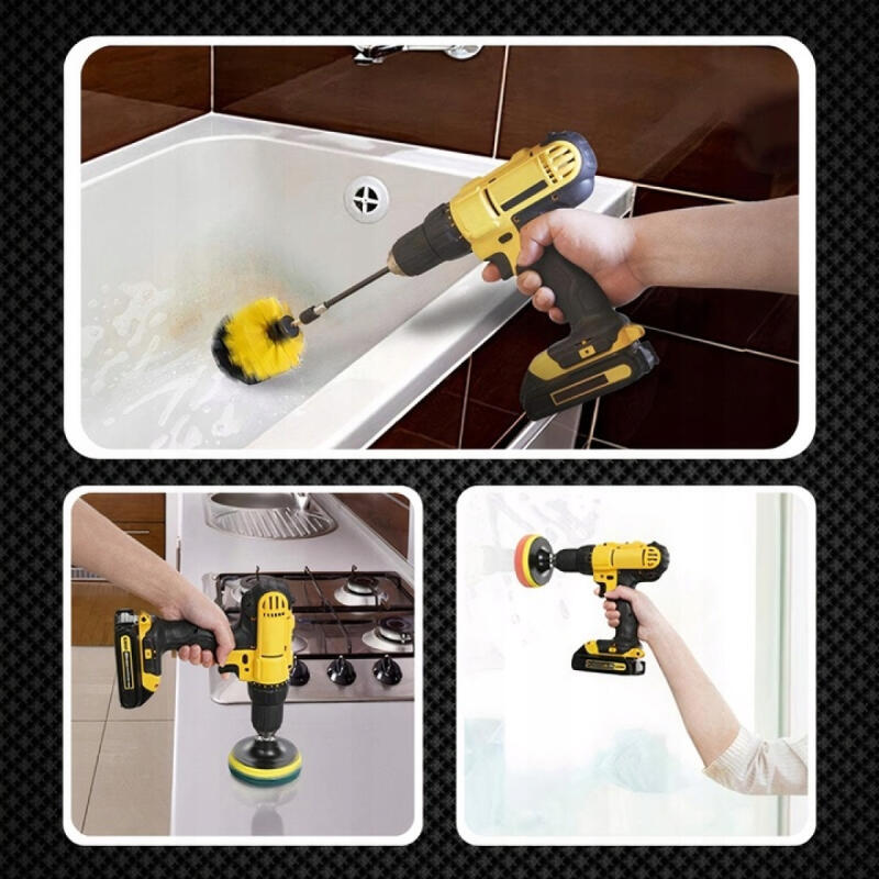 SZCZOTKI SPRZĄTAJĄCE NA WIERTARKĘ WKRĘTARKĘ PADY DUŻY ZESTAW PREMIUM XXL