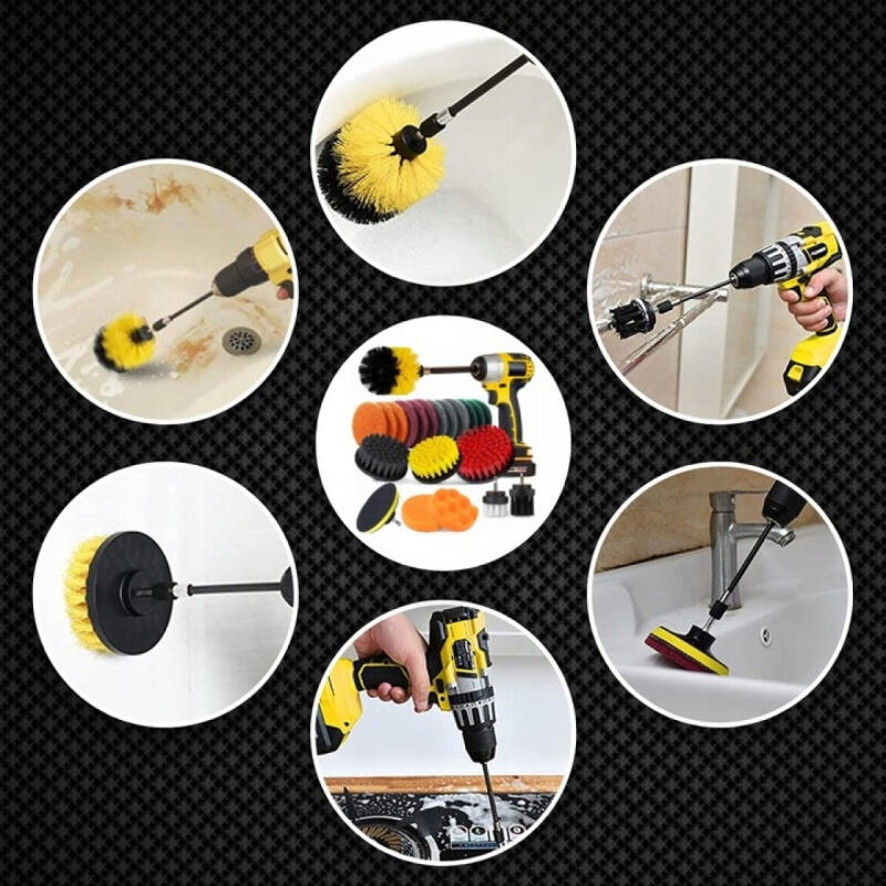 SZCZOTKI SPRZĄTAJĄCE NA WIERTARKĘ WKRĘTARKĘ PADY DUŻY ZESTAW PREMIUM XXL