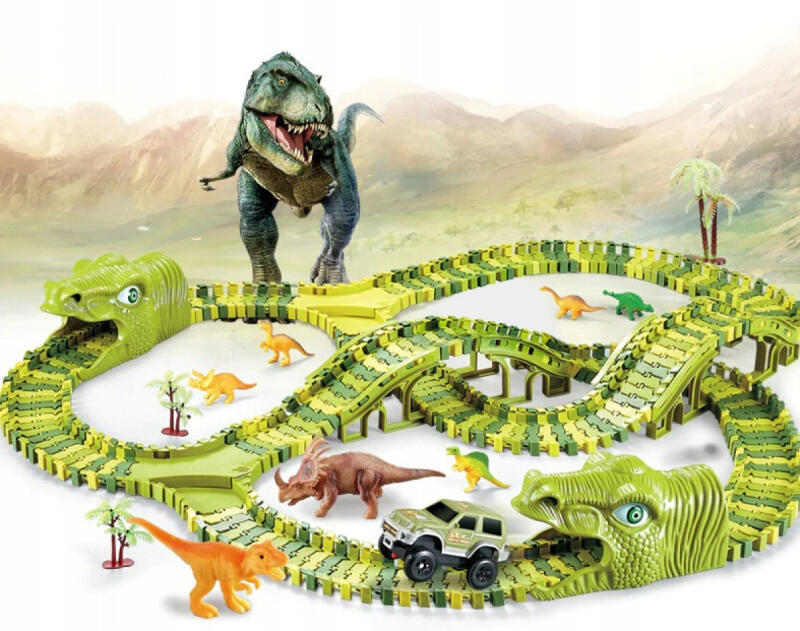 TOR WYŚCIGOWY SAMOCHODOWY MEGA ZESTAW 270 EL. XXL DINOZAUR PARK MAGIC TRACK