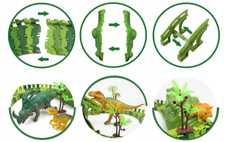 TOR WYŚCIGOWY SAMOCHODOWY MEGA ZESTAW 270 EL. XXL DINOZAUR PARK MAGIC TRACK