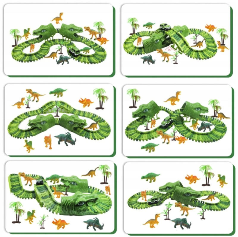 TOR WYŚCIGOWY SAMOCHODOWY MEGA ZESTAW 270 EL. XXL DINOZAUR PARK MAGIC TRACK
