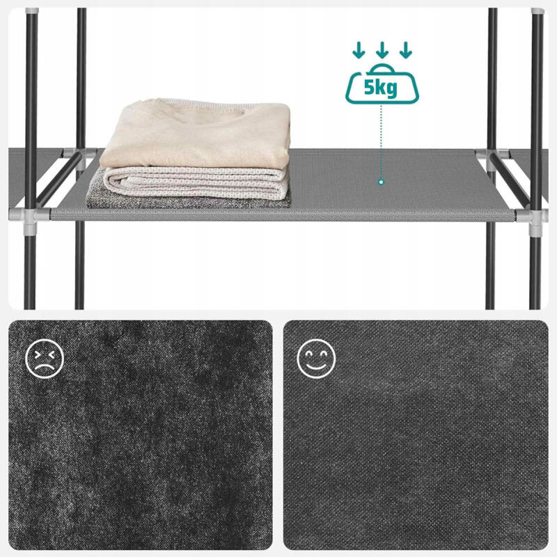 Szafa Tekstylna Materiałowa Składana Organizer Szafka Regał Wieszak Duża XL