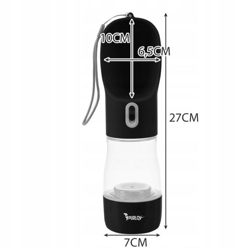 PRZENOŚNE POIDŁO DLA PSA KOTA TURYSTYCZNY BIDON BUTELKA Z MISKĄ NA WODĘ