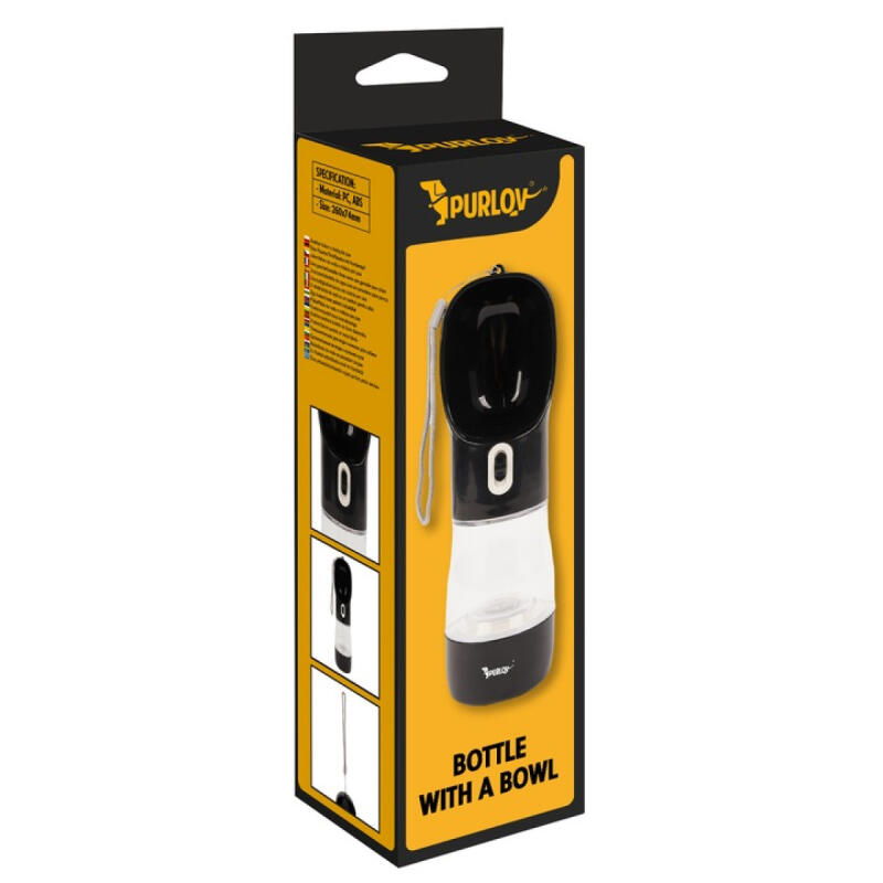PRZENOŚNE POIDŁO DLA PSA KOTA TURYSTYCZNY BIDON BUTELKA Z MISKĄ NA WODĘ