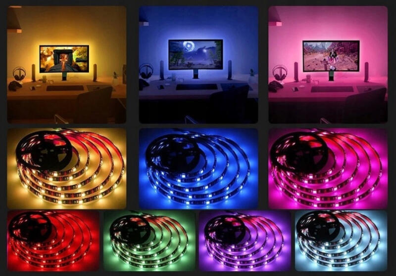 Taśma Led Rgb Usb Bluetooth 10M Wodoodporna Mobilna Aplikacja Pasek Pilot