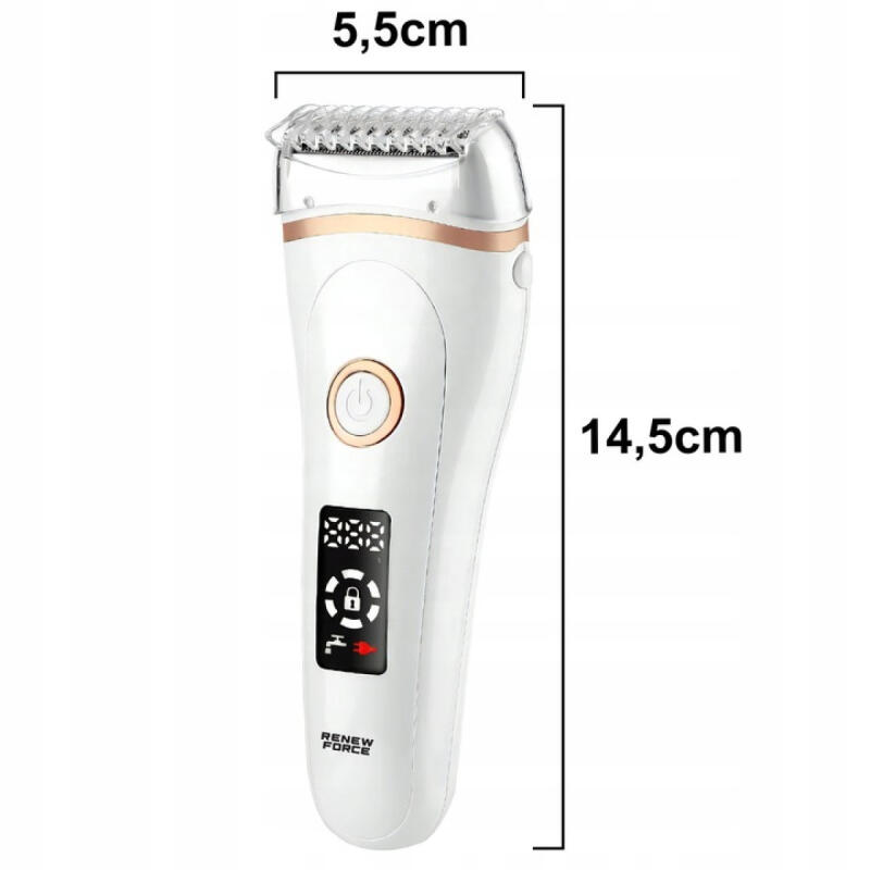 Golarka Damska Depilator Bezprzewodowy Miejsc Intymnych Nóg Pach Ciała LCD