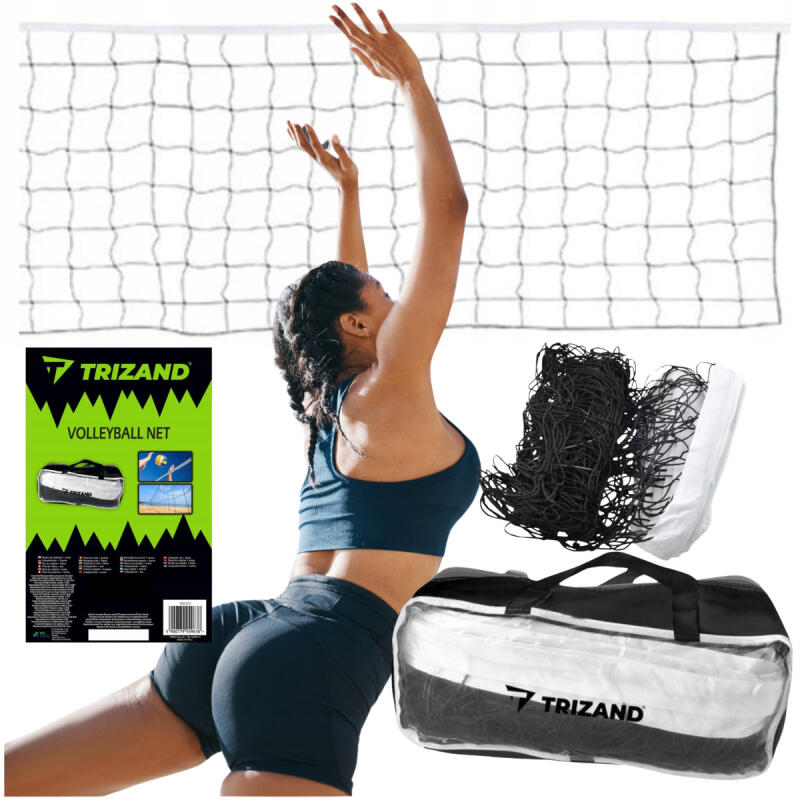 Siatka Do Siatkówki Plażowej Badmintona Tenisa Mocna 9,5m Metalowa Linka