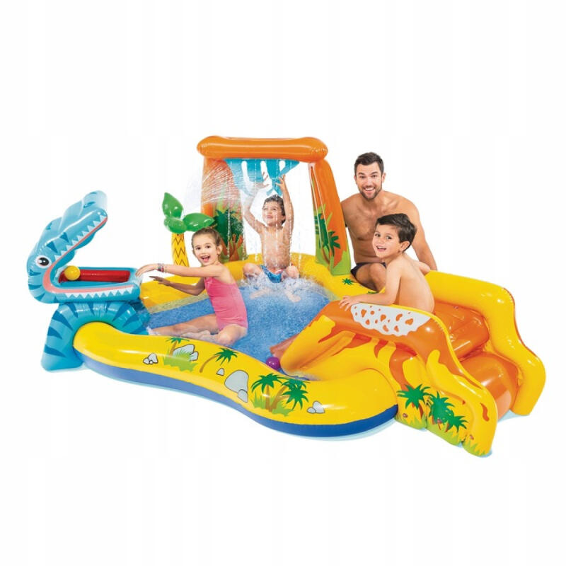 Basen Dla Dzieci Ze Zjeżdżalnią Ogrodowy Wodny Plac Zabaw Dmuchany Intex
