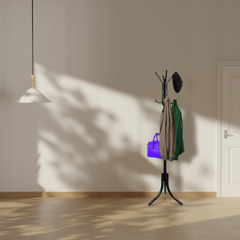 WIESZAK STOJĄCY NA UBRANIA KURTKI METALOWY CZARNY STOJAK PODŁOGOWY LOFT
