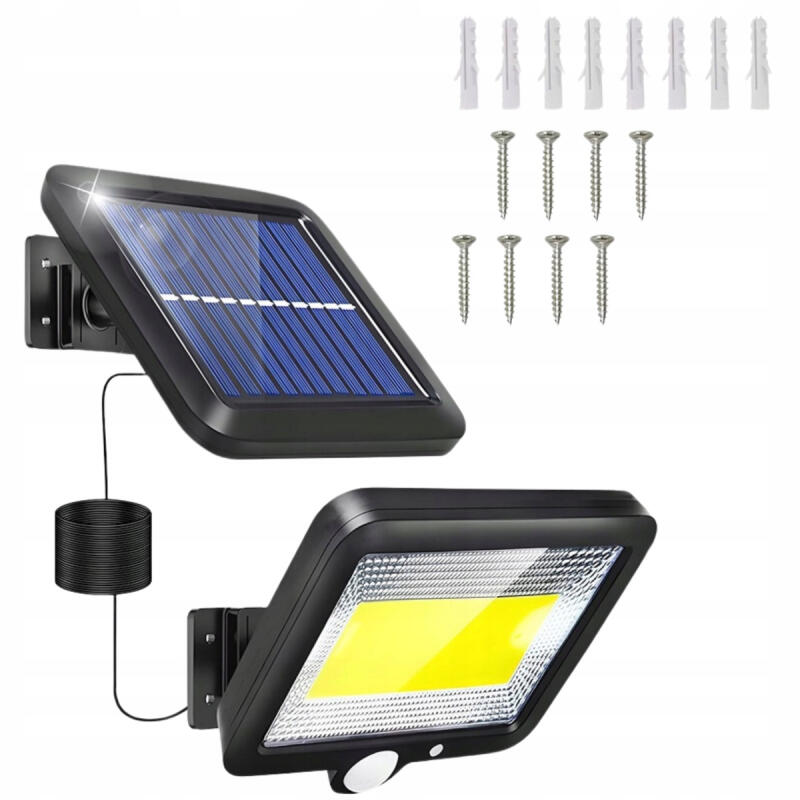 LAMPA SOLARNA Z CZUJNIKIEM RUCHU ZMIERZCHU OGRODOWA LED ZEWNĘTRZNA HALOGEN