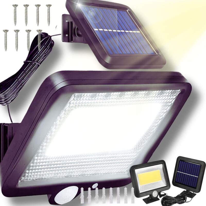 LAMPA SOLARNA Z CZUJNIKIEM RUCHU ZMIERZCHU OGRODOWA LED ZEWNĘTRZNA HALOGEN