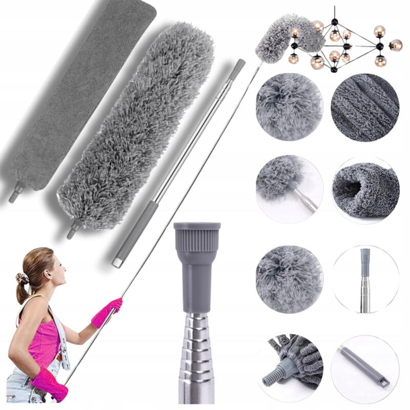 Miotełka Do Kurzu Teleskopowa Szczotka Do Kurzu 4w1 2Końcówki 250cm Zmiotka