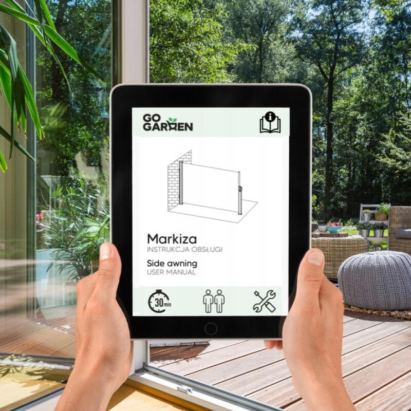 Markiza Boczna Roleta Tarasowa Parawan Osłona Regulowana Na Taras 350x180