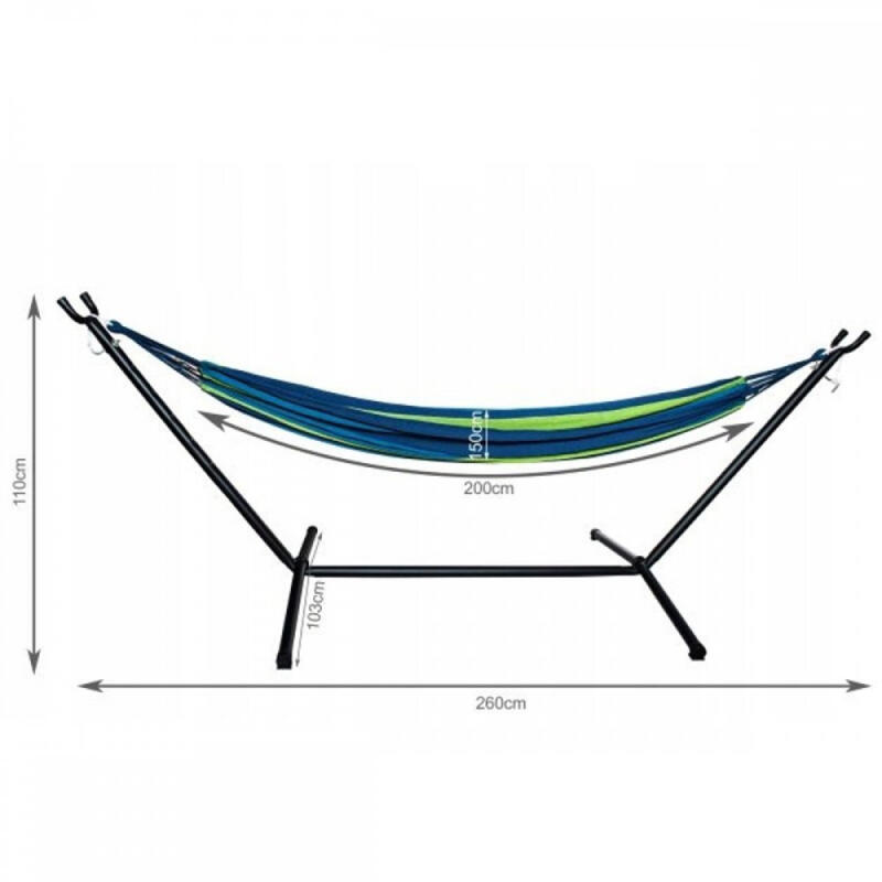 Hamak Ze Stelażem Metalowym Dwuosobowy Ogrodowy Duży Xxl Solidny Wygodny