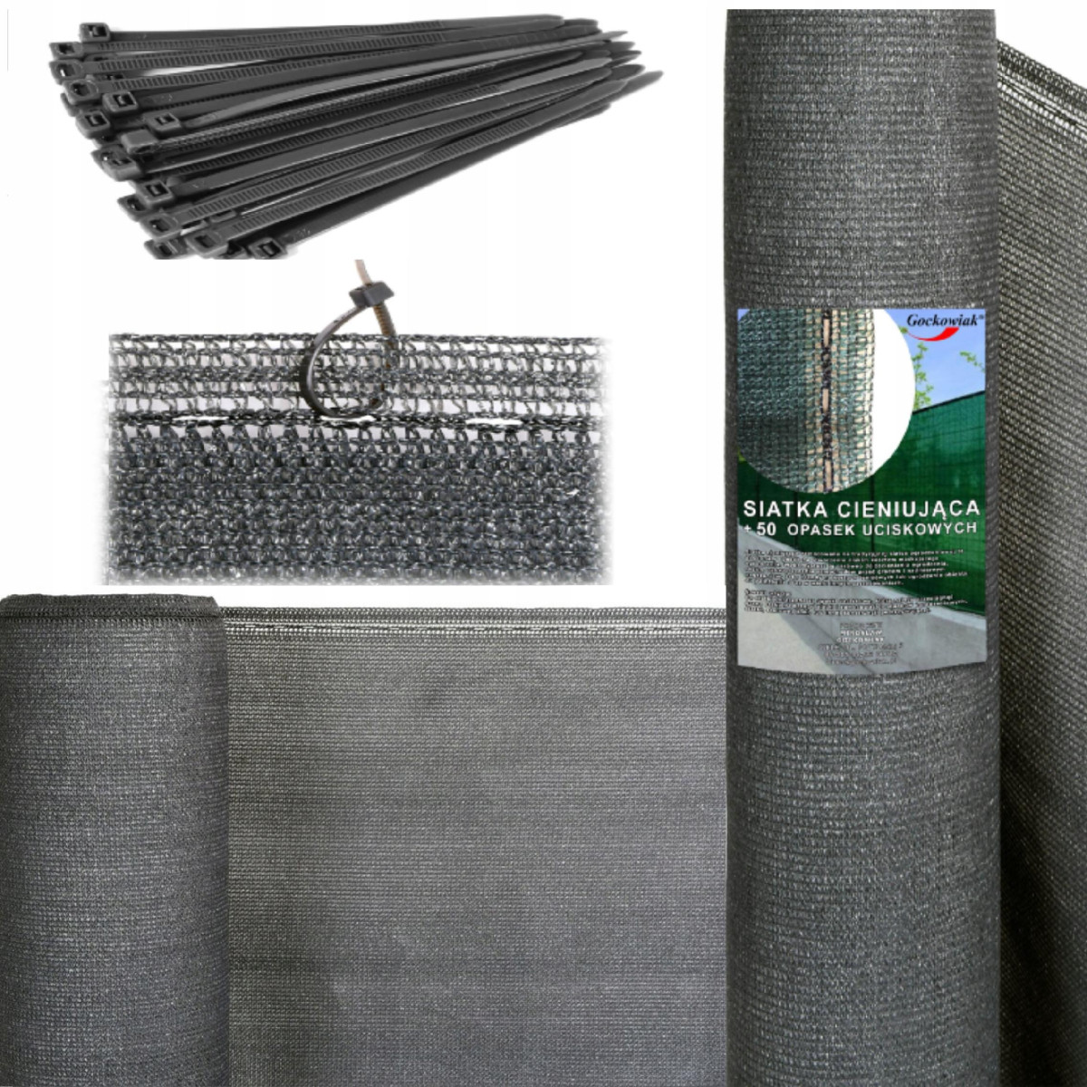 SIATKA CIENIUJĄCA OGRODZENIE PŁOT MASKUJĄCA UV 1,5x25 90% 180g BARDZO GRUBA