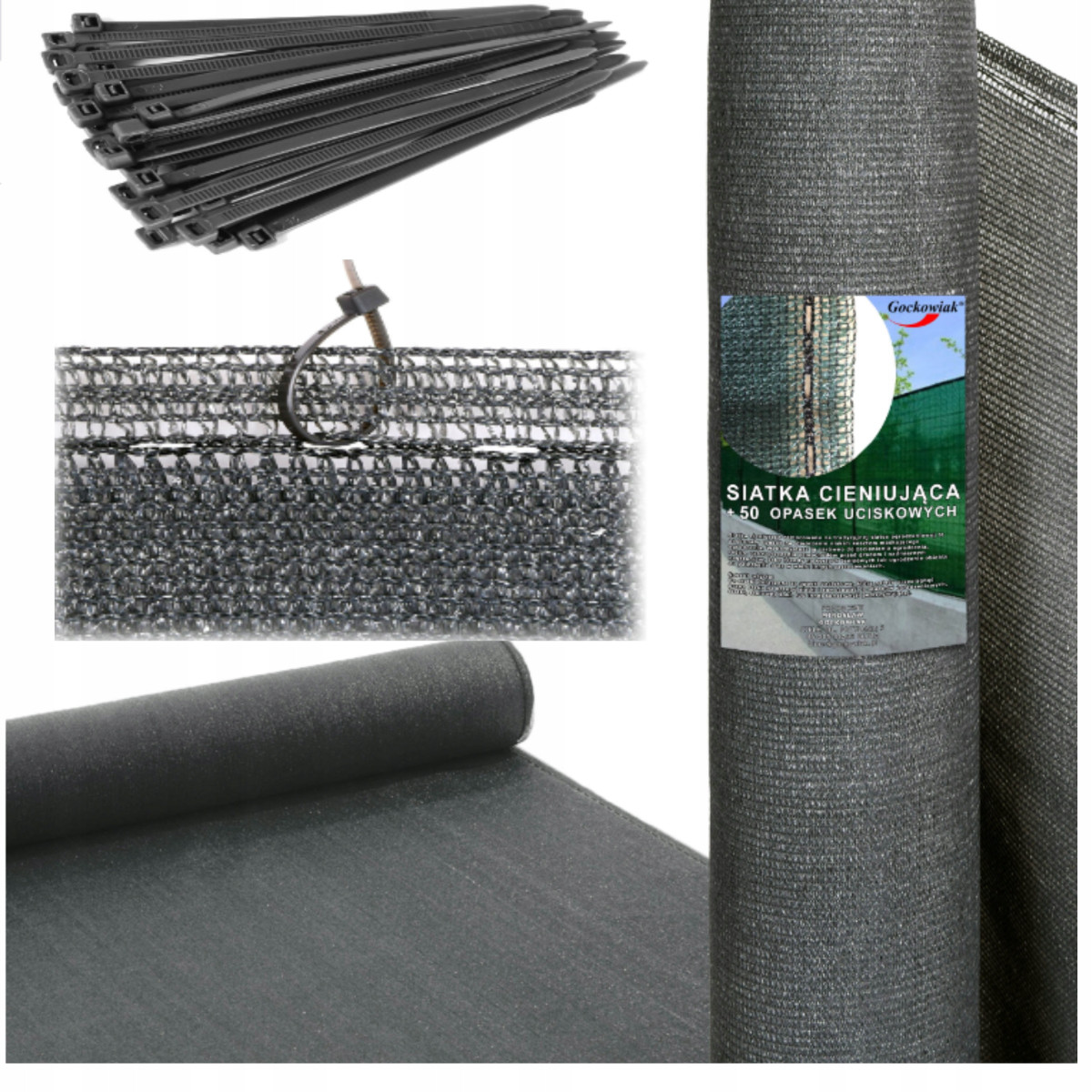 SIATKA CIENIUJĄCA OGRODZENIE PŁOT MASKUJĄCA UV 1,5x25 90% 180g BARDZO GRUBA
