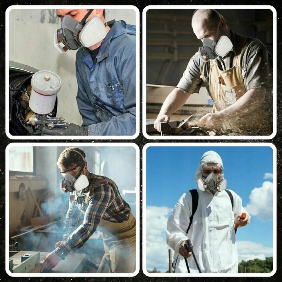 MASKA LAKIERNICZA PÓŁMASKA PRZECIWPYŁOWA 6200 ZESTAW + FILTRY KOMPLET r. L