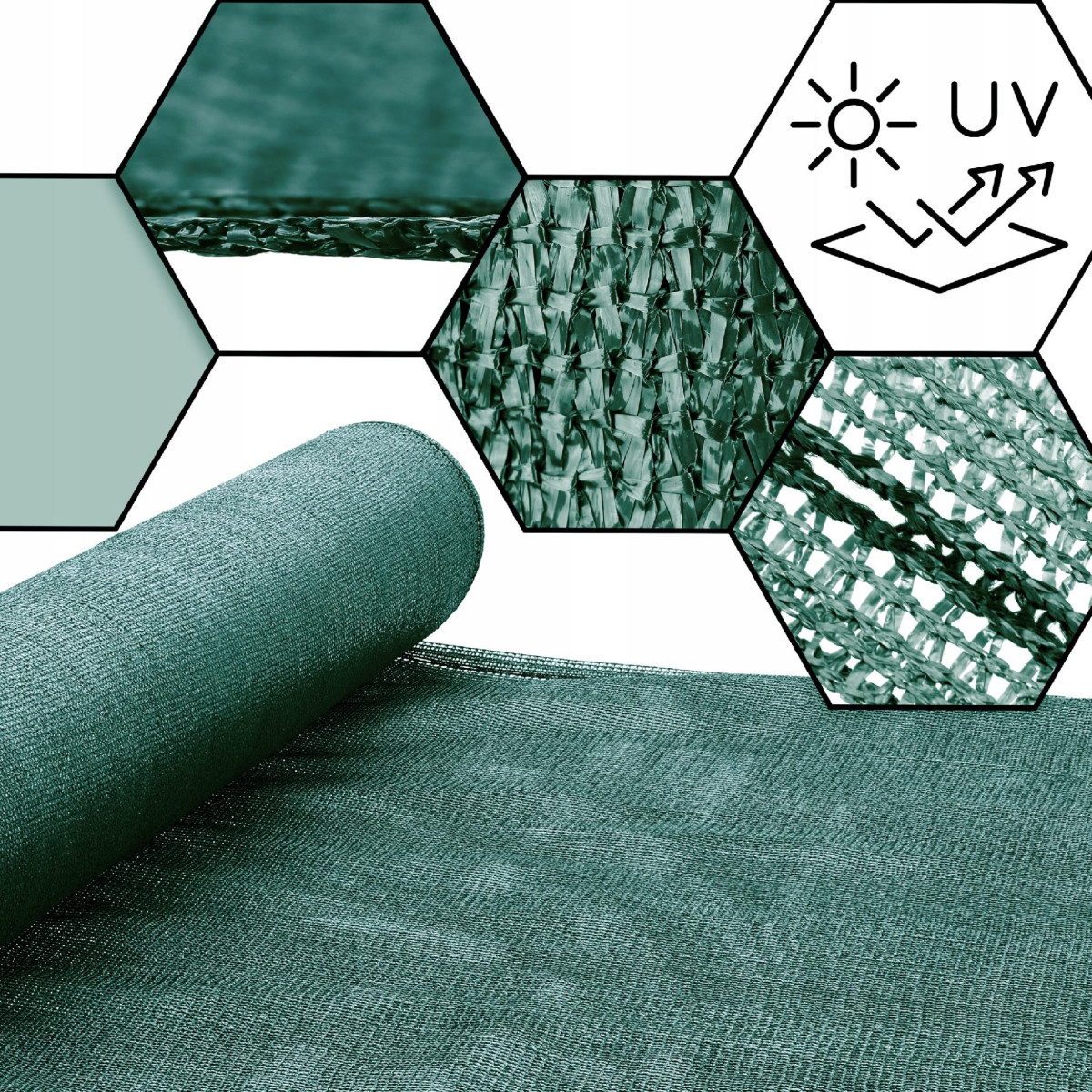 SIATKA CIENIUJĄCA NA OGRODZENIE PŁOT BALKON MASKUJĄCA 1,2x25m 90% UV MOCNA