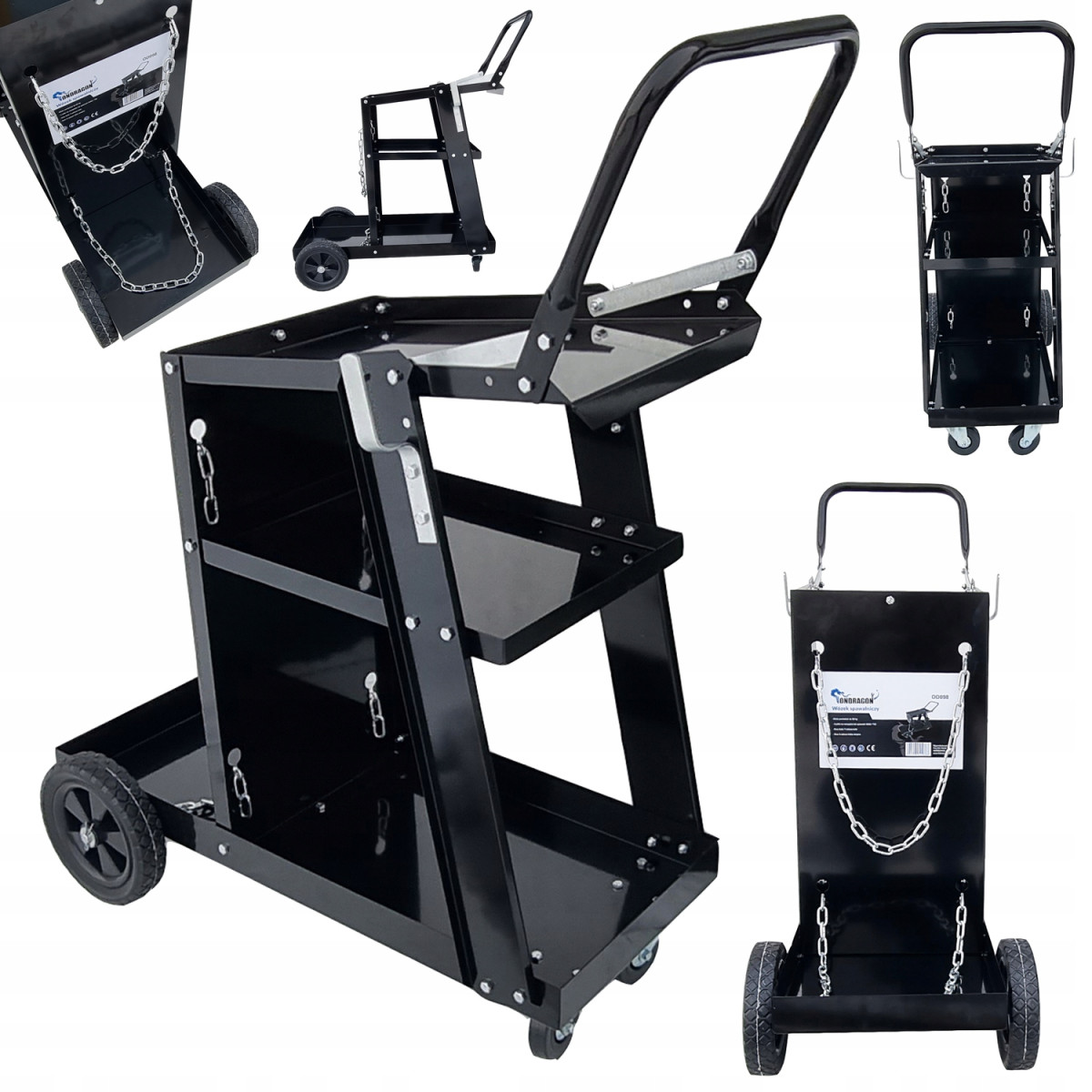 WÓZEK SPAWALNICZY DO SPAWAREK TIG MIG I BUTLI SPAWALNICZYCH STABILNY PÓŁKI